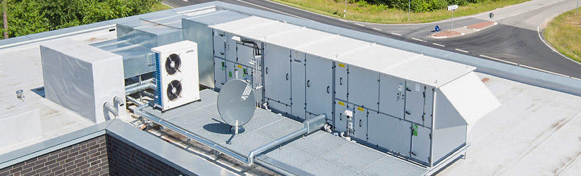 RLT-Gerät auf dem Dach des Gebäudetechnikers VOSS in Haselünne